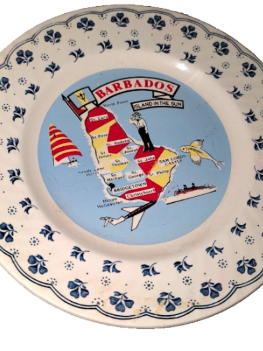 Barratts of Staffordshire England vintage collectable Barbados plate